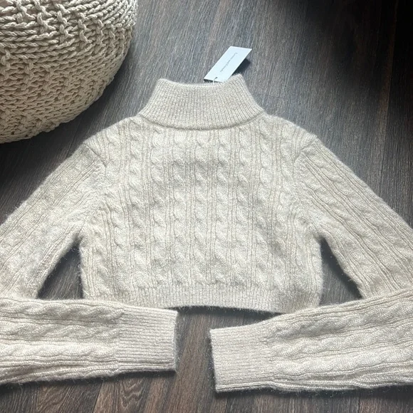 Lovers & Friends Everette Lurex Turtleneck Sweater in Nude - Picture 2 of 8